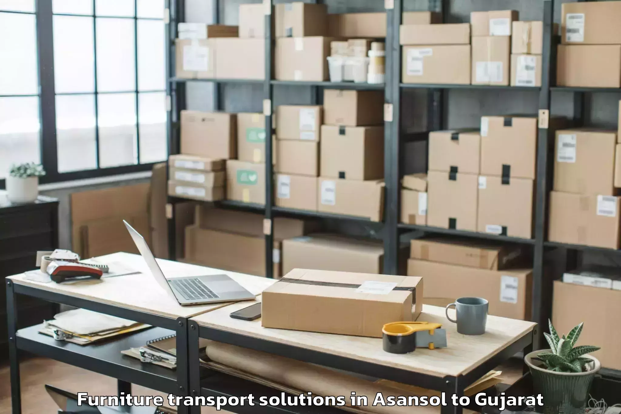 Get Asansol to Botad Furniture Transport Solutions